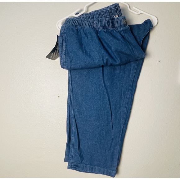 Woman Within Plus Size 22W Petite , Pull On Jeans Elastic Waist Button Front - Picture 1 of 4